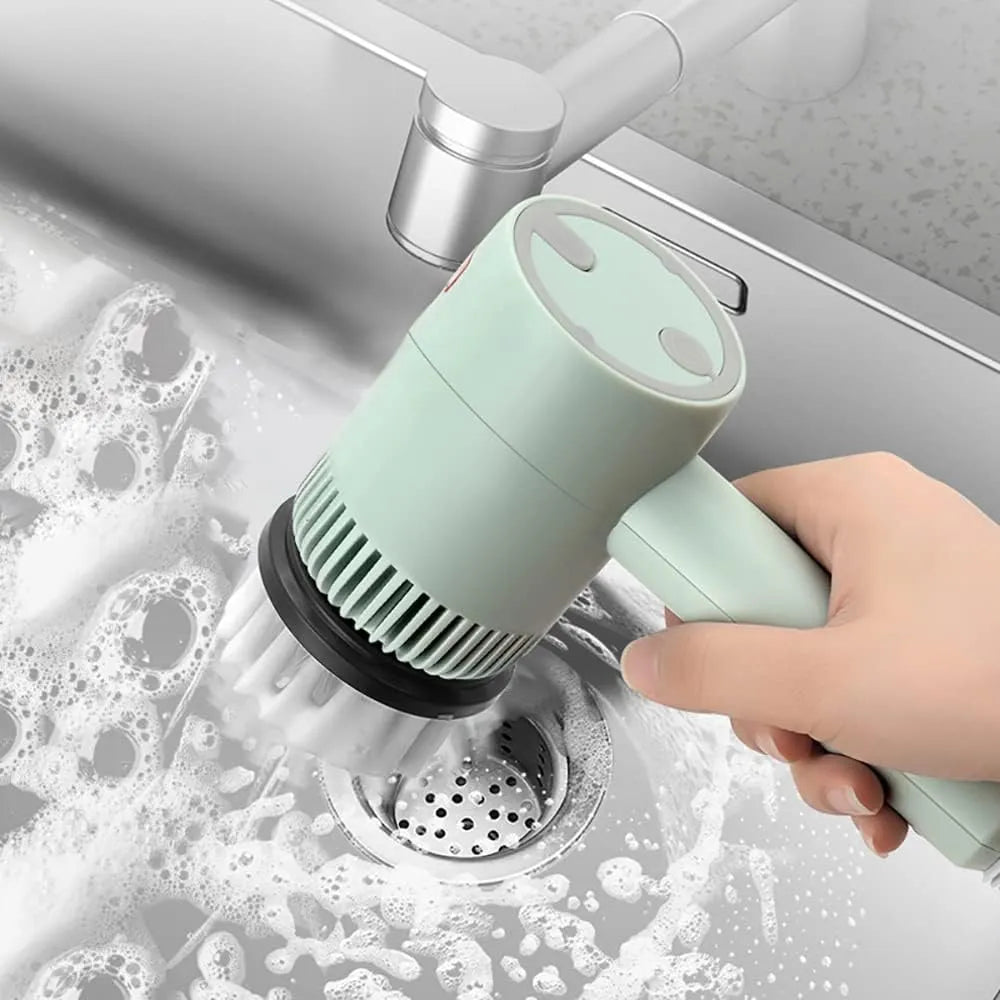 5-in-1 Handheld Electric Cleaning Brush Suitable For Kitchen, Bathroom Tub,  Shower Tile, Carpet Bidet, Cordless Spin Scrubber